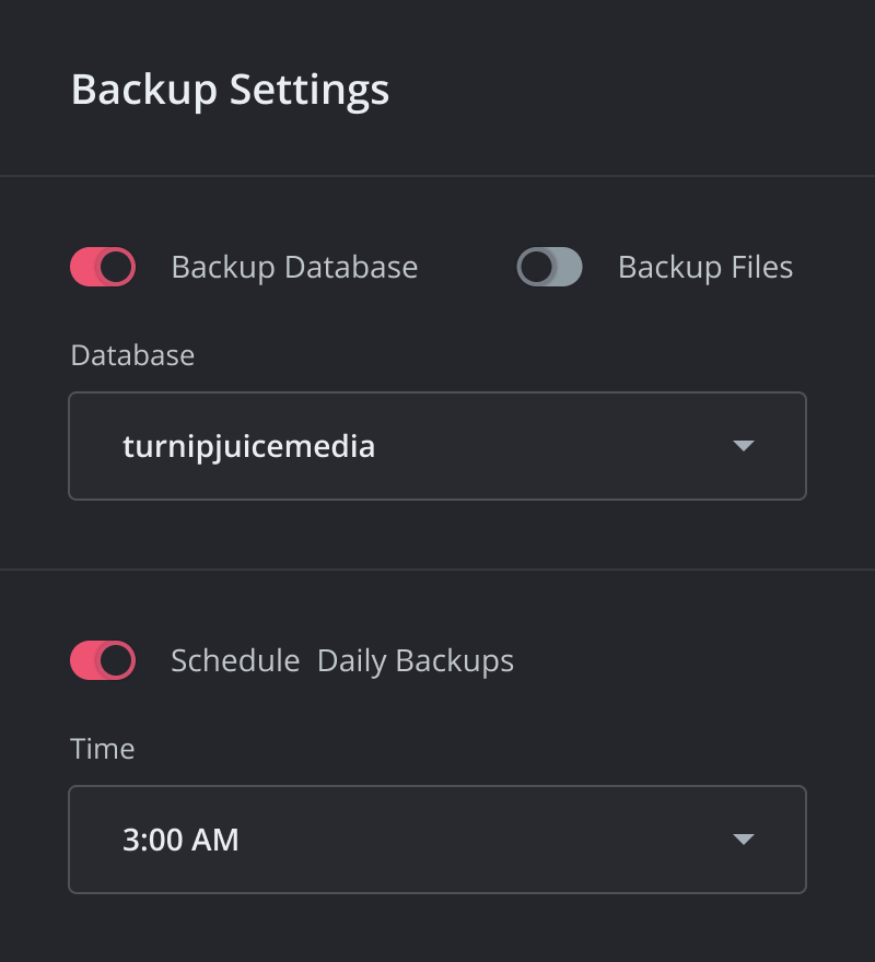 Backup scheduling in SpinupWP